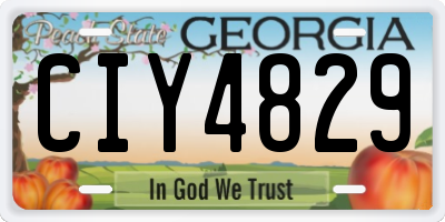 GA license plate CIY4829