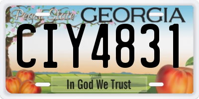 GA license plate CIY4831