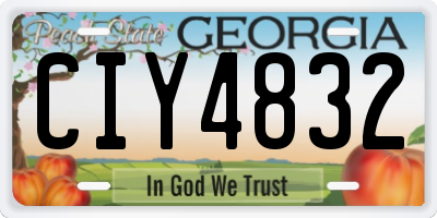 GA license plate CIY4832