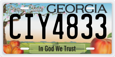 GA license plate CIY4833
