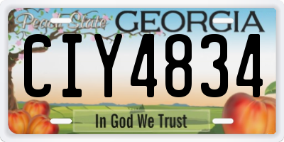GA license plate CIY4834