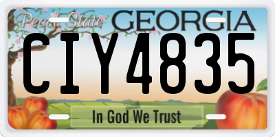 GA license plate CIY4835