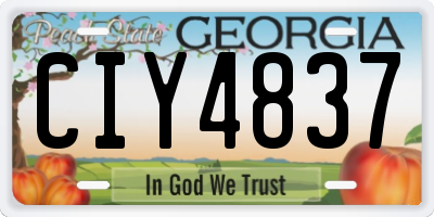 GA license plate CIY4837