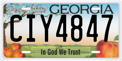 GA license plate CIY4847