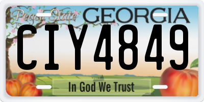 GA license plate CIY4849
