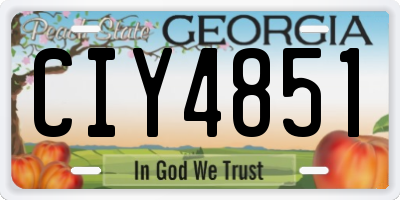 GA license plate CIY4851