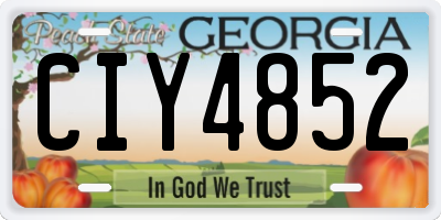 GA license plate CIY4852