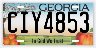 GA license plate CIY4853