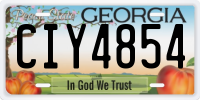 GA license plate CIY4854