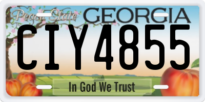GA license plate CIY4855