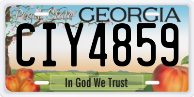 GA license plate CIY4859