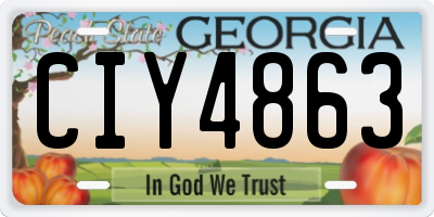 GA license plate CIY4863