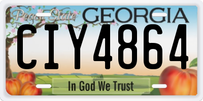 GA license plate CIY4864