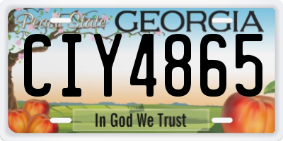 GA license plate CIY4865