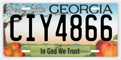 GA license plate CIY4866