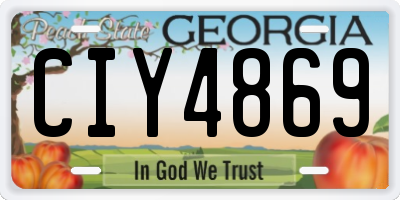 GA license plate CIY4869