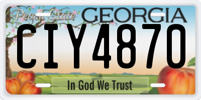 GA license plate CIY4870