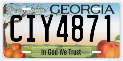 GA license plate CIY4871