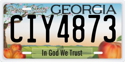 GA license plate CIY4873