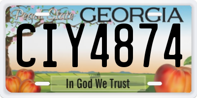 GA license plate CIY4874