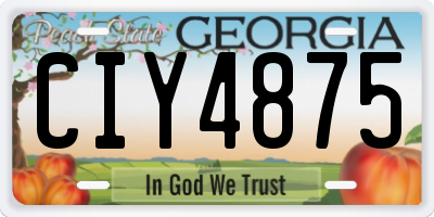 GA license plate CIY4875