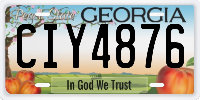 GA license plate CIY4876