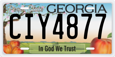 GA license plate CIY4877