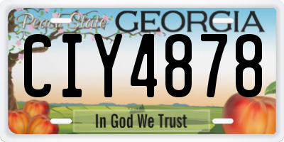 GA license plate CIY4878