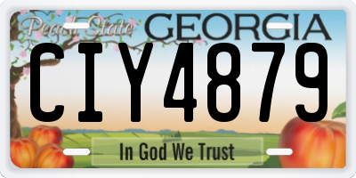 GA license plate CIY4879