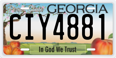 GA license plate CIY4881