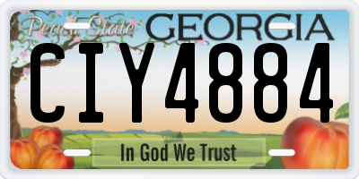 GA license plate CIY4884