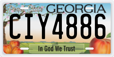 GA license plate CIY4886