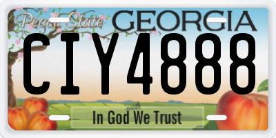 GA license plate CIY4888
