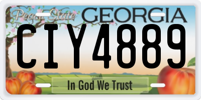 GA license plate CIY4889