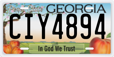 GA license plate CIY4894