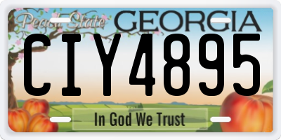 GA license plate CIY4895