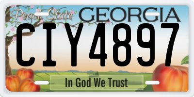 GA license plate CIY4897