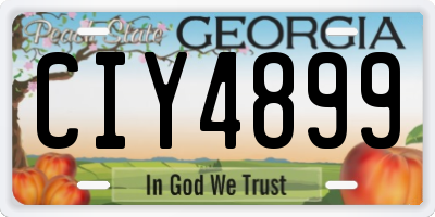 GA license plate CIY4899