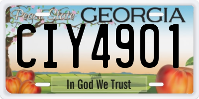 GA license plate CIY4901