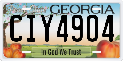 GA license plate CIY4904