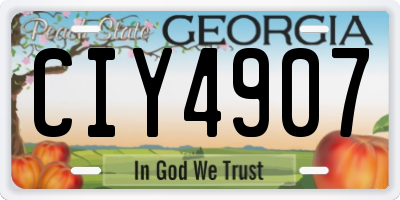 GA license plate CIY4907