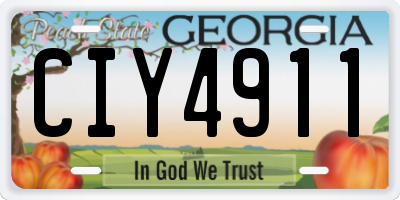 GA license plate CIY4911