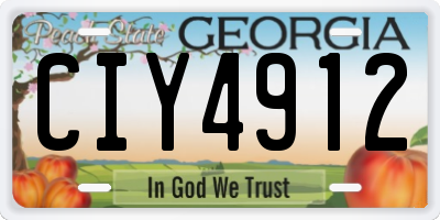 GA license plate CIY4912