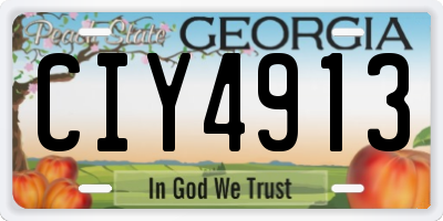 GA license plate CIY4913