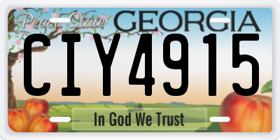 GA license plate CIY4915