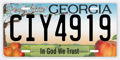 GA license plate CIY4919