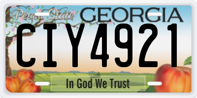 GA license plate CIY4921