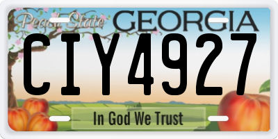 GA license plate CIY4927