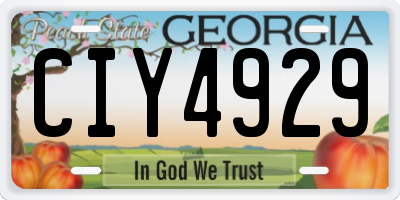 GA license plate CIY4929