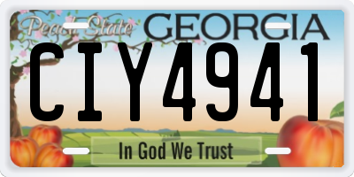 GA license plate CIY4941